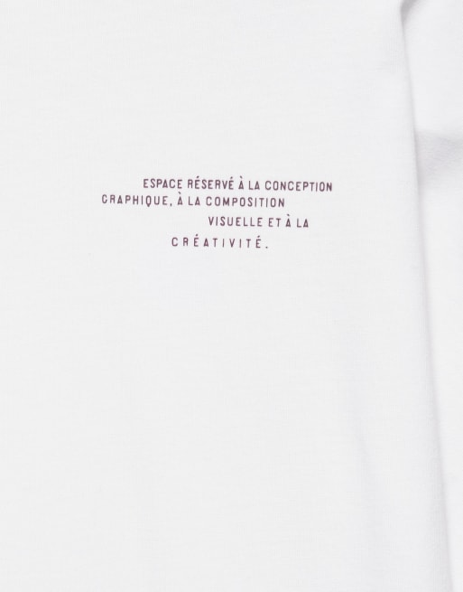 Pull&Bear t-shirt slogan coupe carrée blanc, 6 de 7