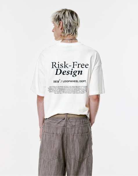 Pull&Bear - T-Shirt squadrata bianco sporco con stampa 1978 - view 1