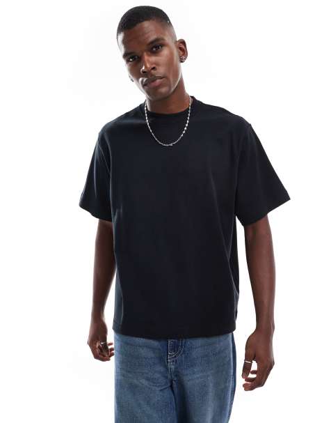 Pull&Bear - T-shirt squadrata nera manopesca - view 1