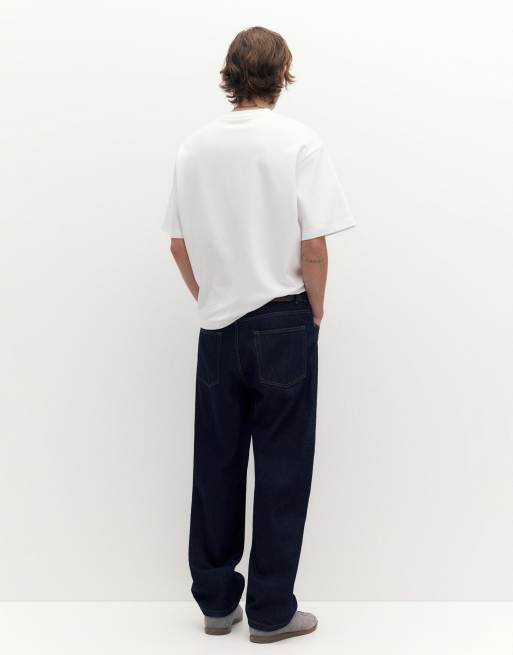 Pull&Bear - T-shirt squadrata oversize bianca in tessuto interlock, 4 di 4