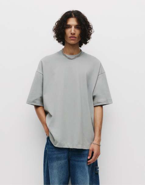 Pull&Bear - T-shirt ultra ample à manches courtes - Gris - view 1
