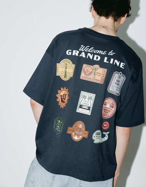 Pull&Bear t-shirt une pièce à rayures larges bleu marine, 3 de 6
