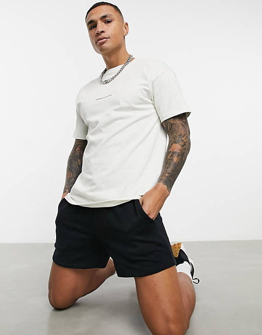 Pull&Bear t-shirt with chest print in white
