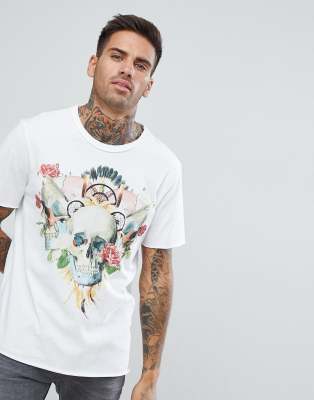 pull and bear skull t shirt