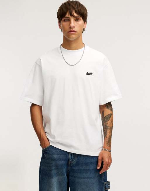 Pull&Bear t-shirt with STWD logo in white