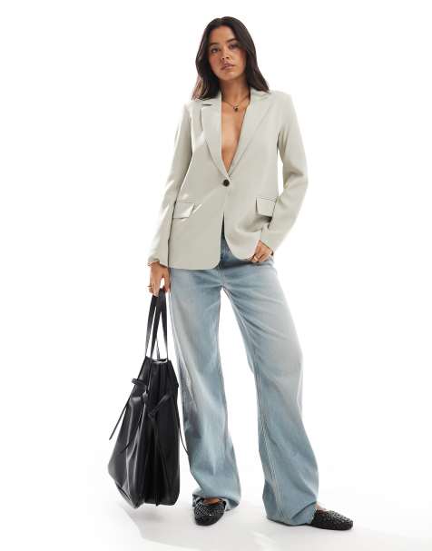Pull&Bear tailored blazer in ecru - view 1