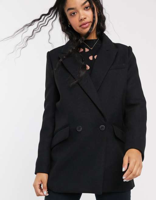 Skater Tailored Coat in Black