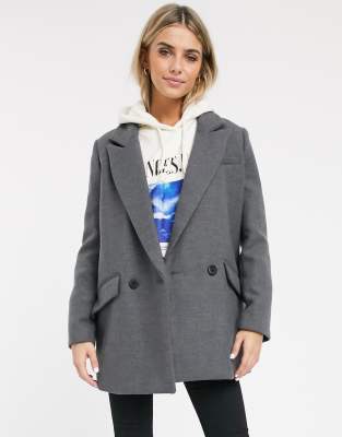 Pull&Bear tailored coat in grey | ASOS