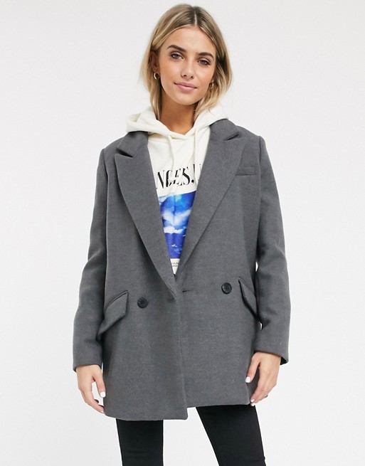 Pull&Bear tailored coat in grey