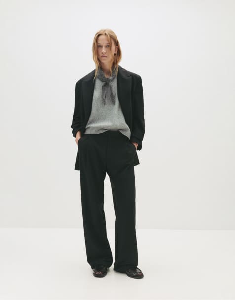Pull&Bear Tailored darted pants in black - view 1