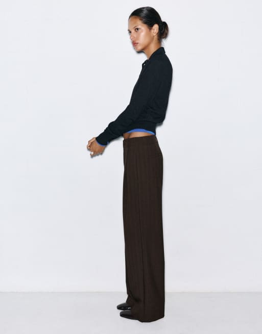 Pull&Bear Tailored darted pants in striped, 4 of 7
