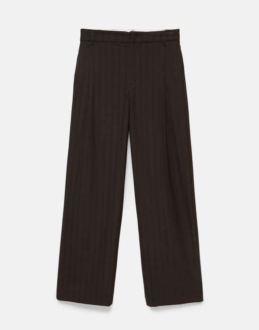 Pull&Bear Tailored darted pants in striped, 6 of 7