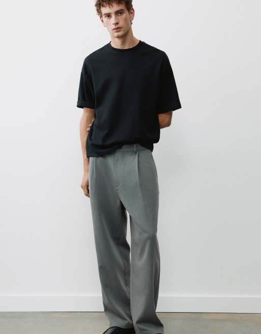 Pull&Bear Tailored darted trousers in grey, 6 of 7