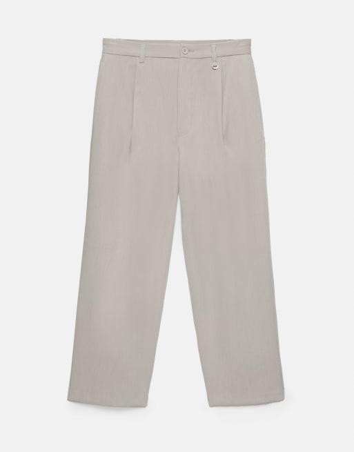 Pull&Bear Tailored darted trousers in stone, 7 of 7