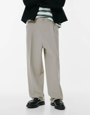 Pull & Bear Tailored fit trousers in taupe-Grey