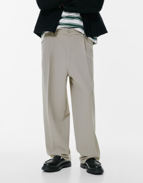 Pull&Bear Tailored fit trousers in taupe