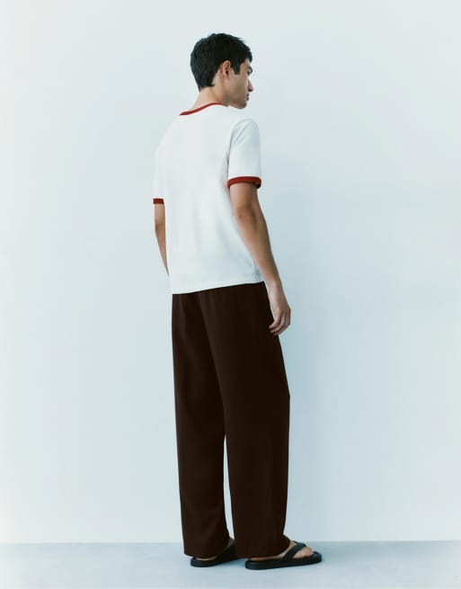 Pull&Bear Tailored jogging trousers in brown, 2 of 7