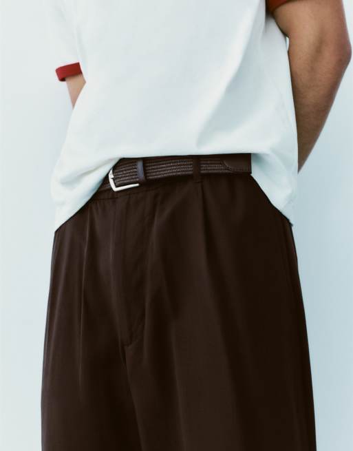 Pull&Bear Tailored jogging trousers in brown, 3 of 7