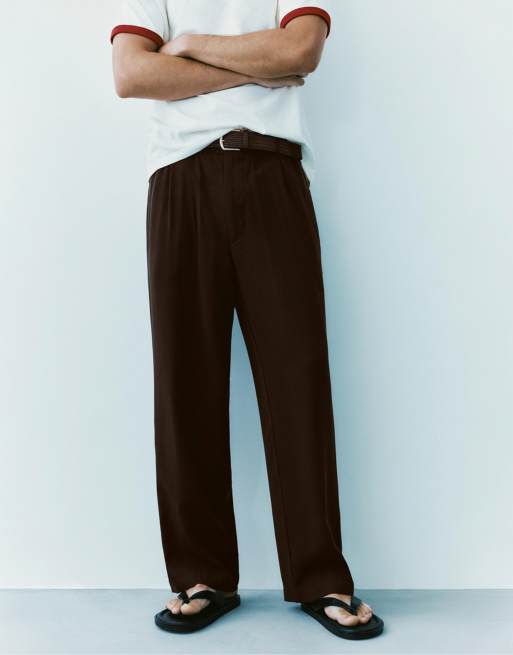 Pull&Bear Tailored jogging trousers in brown, 4 of 7