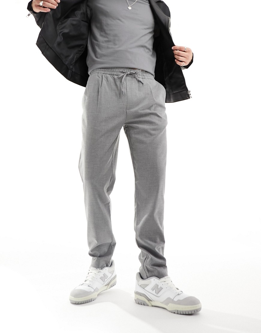 Pull & Bear Tailored Pants In Gray