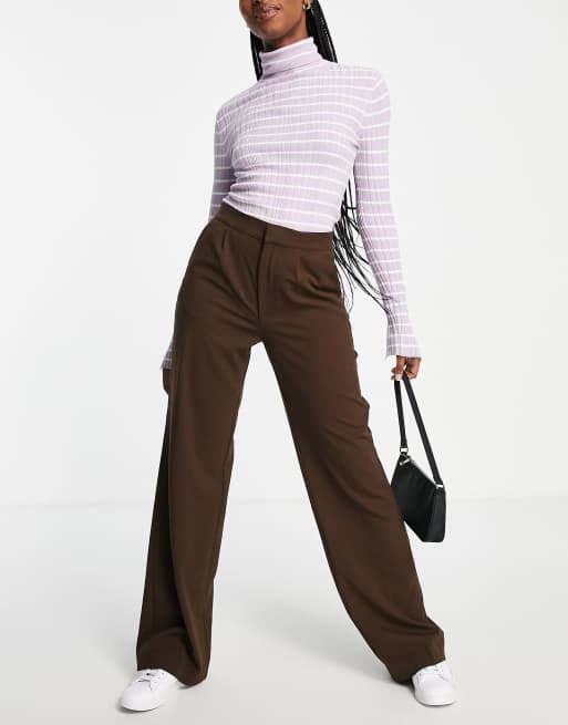 Pull&Bear tailored relaxed pants in brown