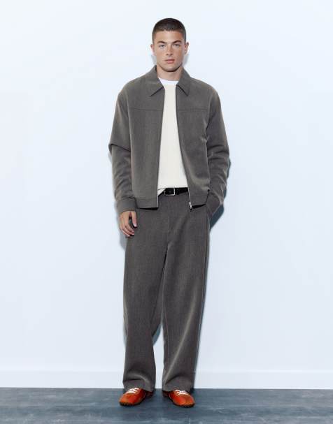 Pull&Bear tailored set in grey - view 1