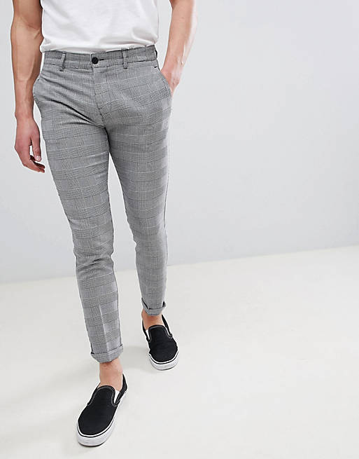 Pull&Bear Tailored Trousers In Grey Check | ASOS
