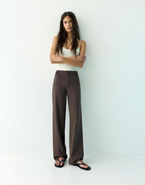 Pull&Bear tailoring set in brown - view 1