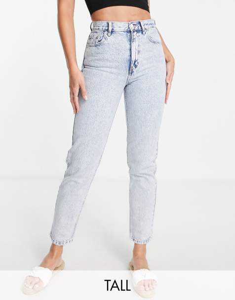 Pull&Bear Tall basic mom jean in light blue - view 1