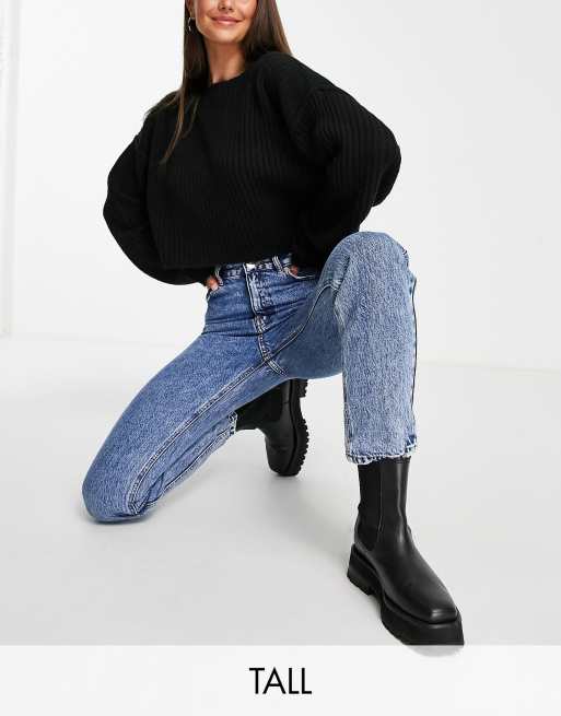 Medium blue hot sale mom jeans