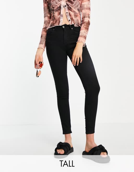 Pull&Bear Tall – Czarne jeansy push up