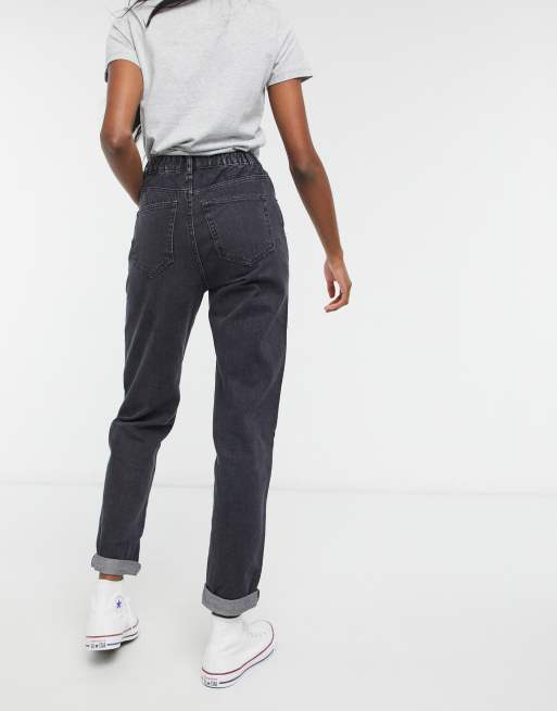 Pull and bear elasticated mom sale jeans