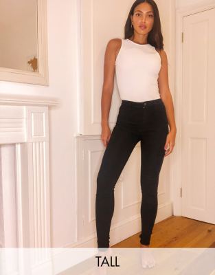 Pull&Bear Tall Pull&Bear Tall high waist jegging in black