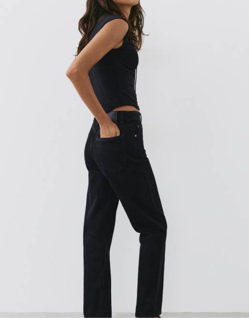 Pull&Bear Tall high-waist slim fit jeans in black, 2 of 7