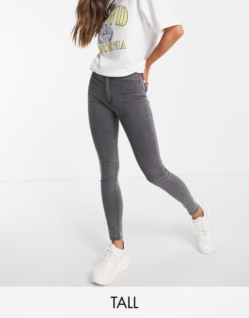 Pull&bear tall high waisted skinny jeans in gray