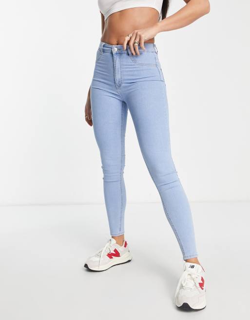 pull&bear high waist blue jeans