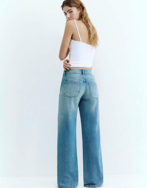Pull&Bear Tall - Indigoblå jeans med lav talje og lige ben, 4 af 7