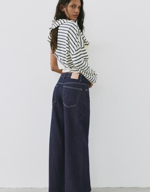 Pull&Bear Tall - Jean droit ample - Bleu encre, 5 de 7