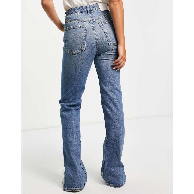 Pull&Bear - Jean bootcut à taille haute - Bleu foncé