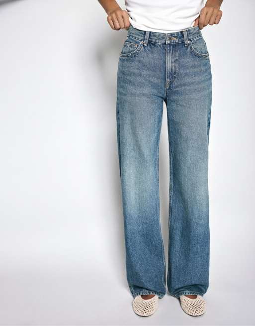 Pull&Bear Tall jean droit large bleu-vert, 3 de 7