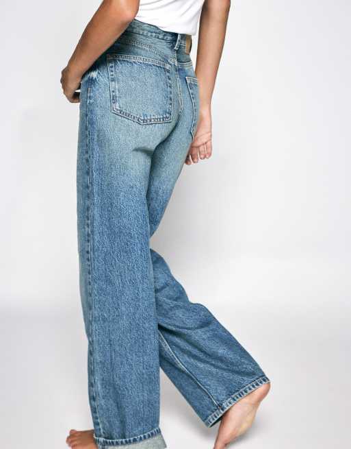 Pull&Bear Tall jean droit large bleu-vert, 7 de 7