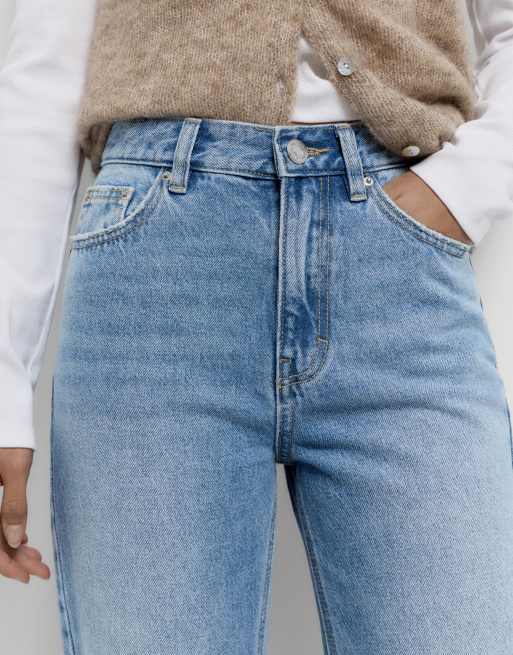 Pull&Bear Tall - Jean mom taille haute - Bleu moyen, 5 de 7
