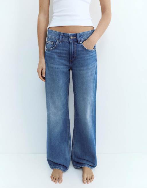 Pull&Bear Tall - Jeans dritti a vita bassa color oceano, 2 di 7