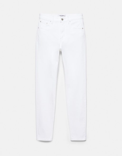 Pull&Bear Tall - Jeans skinny a vita alta bianchi, 6 di 7
