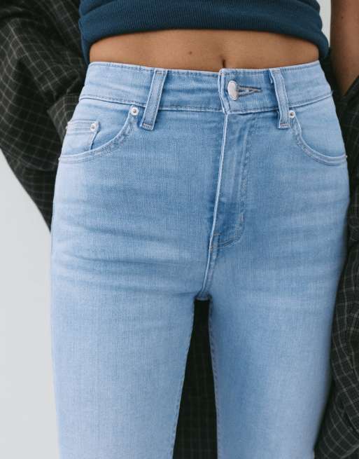 Pull&Bear Tall - Jeans skinny a vita alta blu cielo, 3 di 7