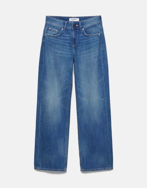 Pull&Bear Tall low-rise straight leg jeans in ocean, 6 of 7
