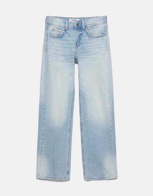 Pull&Bear Tall low-rise straight leg jeans in sky blue, 6 of 7