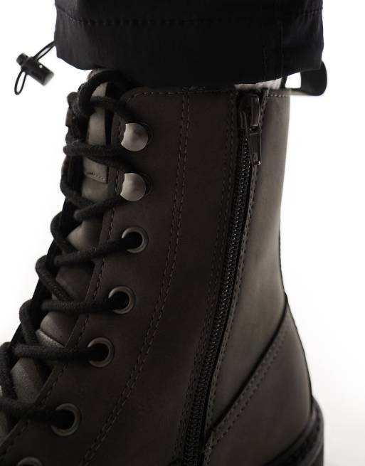 Mens black clearance leather military boots