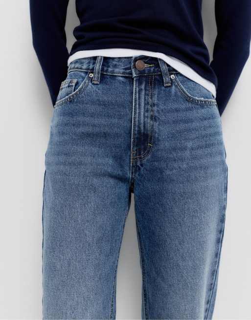 Pull&Bear Tall - Mom jeans a vita alta blu scuro, 5 di 7