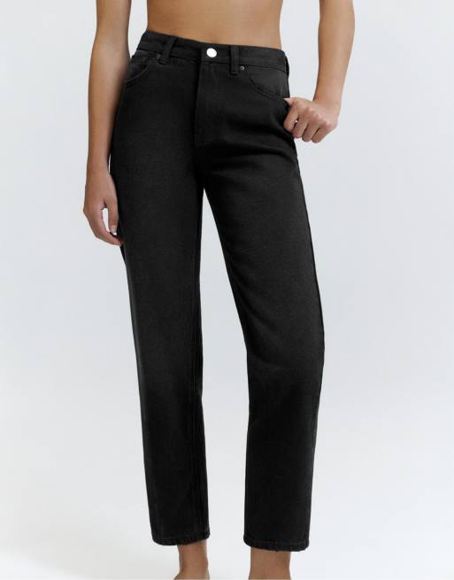 Pull&Bear Tall - Mom jeans a vita alta neri, 2 di 7